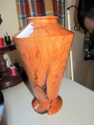 Yew vase by Ken Akrill